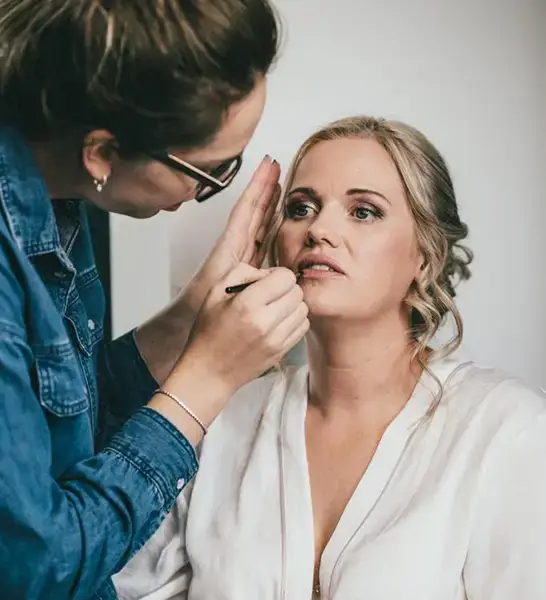Makeup artist at work