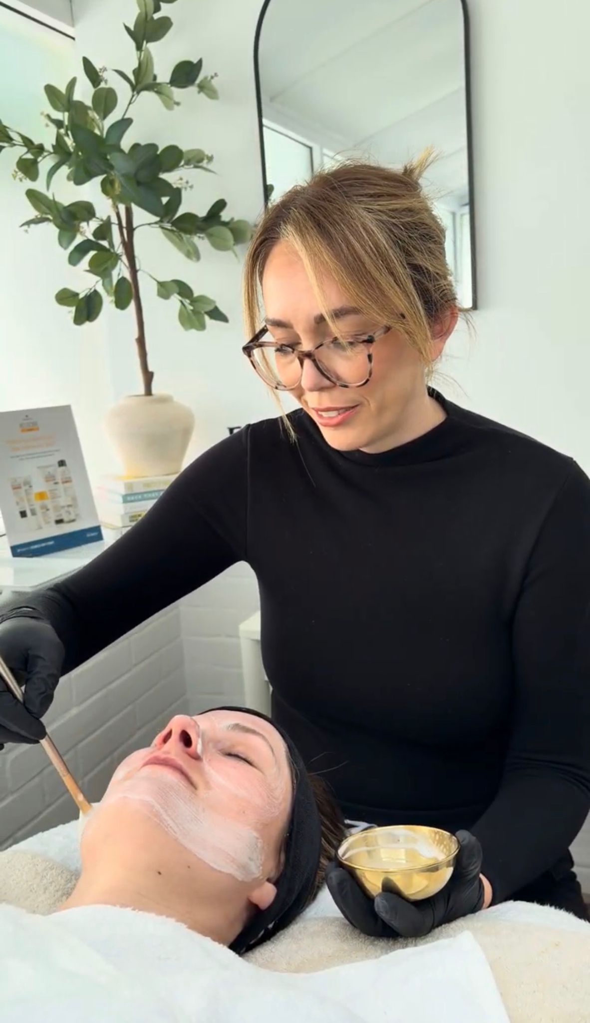 Lauren providing professional skincare treatment at Bespoke Beauty and Skincare in Baildon